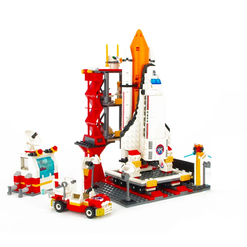 Kaufen 679Pcs Kompatibel legoinglys Stadt Spaceport Raum Shuttle Launch Center Bricks Building Block Pädagogisches Spielzeug Für Kinder 8815