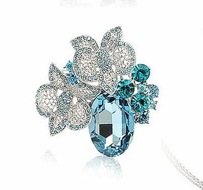 Антикварный, в винтажном стиле горячие розовый кристалл горного хрусталя Diamante Красивые цветочные броши
