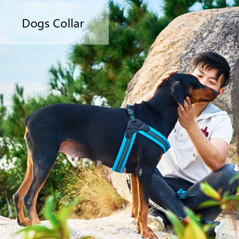 Dog Collar Personalized Soft Nylon Vest Harness Pets Accessories Adjustable Breathable Reflective Silk Chest Strap for pet