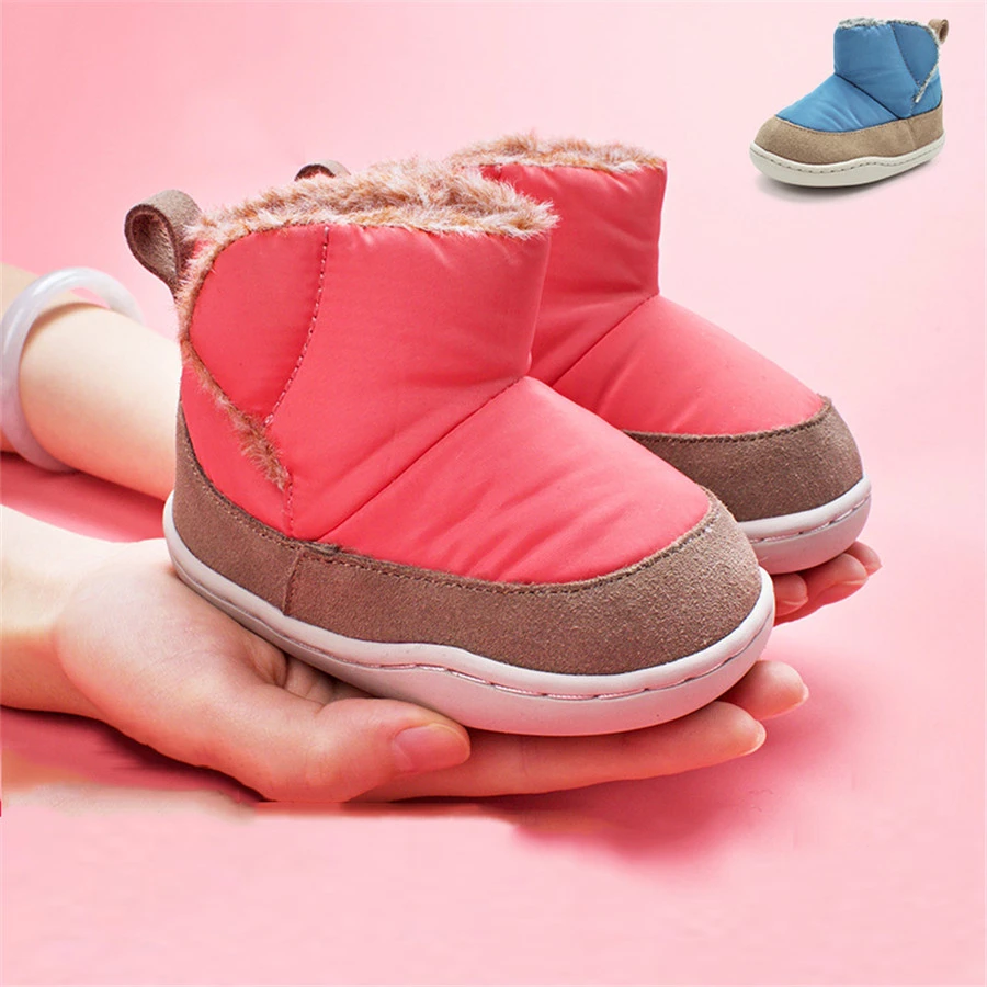 Baby First Walker Shoes Winter Newborns Boys Girls Warm Winter Footwear Toddler Baby Boots Pink Blue Booties For Newborn 60A1015 babyfeet new winter warm boots newborn baby boys girls cute shoes infant toddler soft sole anti slip snow booties size3 5 11