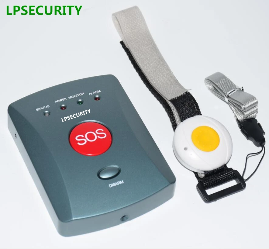 LPSECURITY Wireless Intelligent Medical alert system with 2 panic buttons for hospital & elderly sos emergency