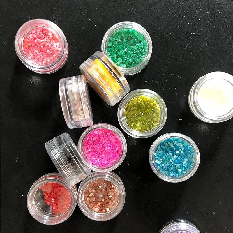 12 pots Nails Abalone оболочка фрагменты текстура натуральный морской Корпус 3d наклейка