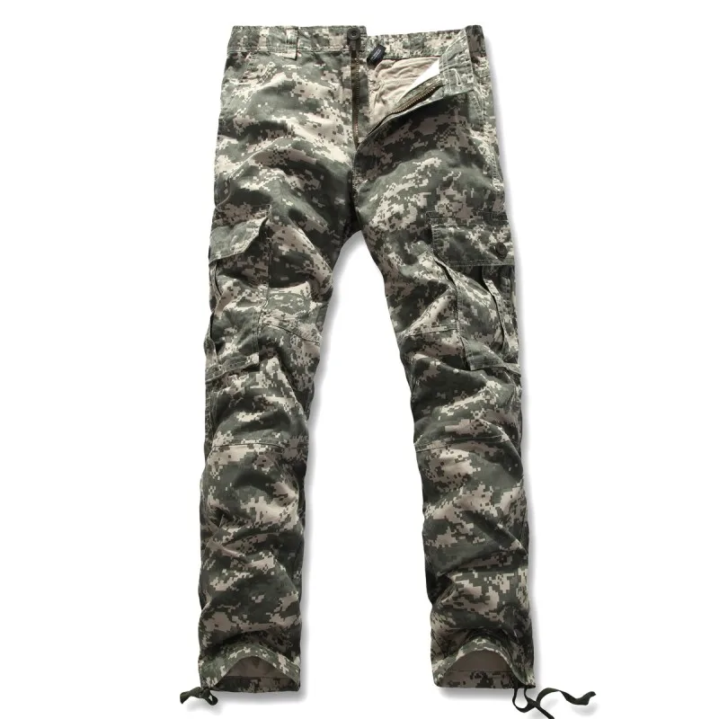 Осень, новые мужские повседневные штаны, камуфляжные штаны, прямые альпинистские брюки, мужские штаны с несколькими карманами - Цвет: ArmyGreen