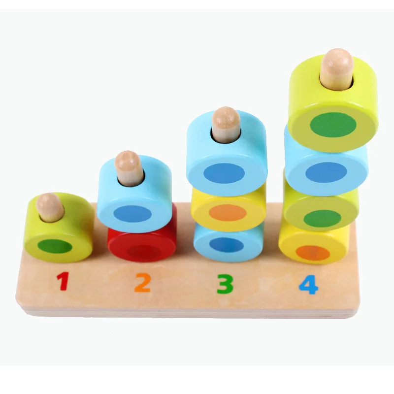 Baby Montessori Educational Wooden Toys Stack Rings Preschool Educational Learning Toys for Children Juguetes Brinquedos ME2444H