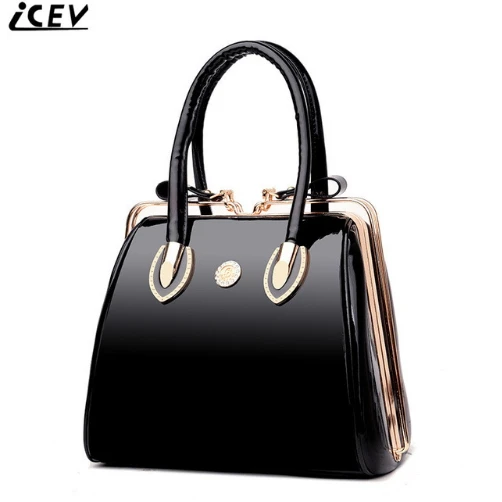 

ICEV New Fashion Women Leather Handbags Patent Leather Handbags Shell Luxury Handbags Women Bag Designer Ladies Office Totes Sac