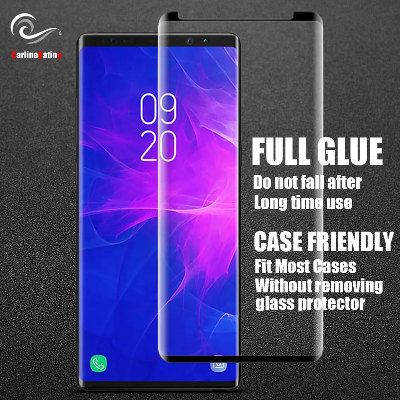 

FULL GLUE Case Friendly For Samsung galaxy s10 E Plus Note 9 Tempered Glass Screen Protector Curved Film Case 3D 5D 6D 10D