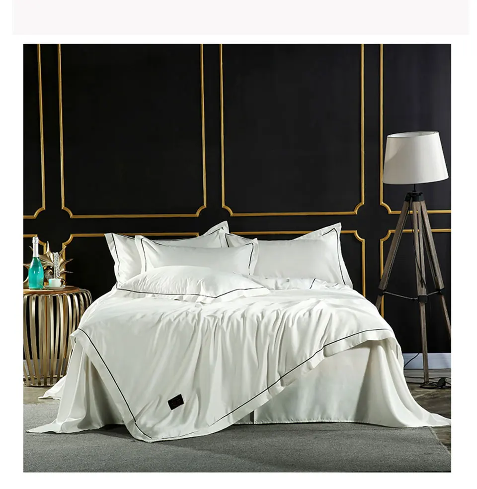Lowdream роскошный комплект постельного белья шелковая простыня двойной пододеяльник Королева Король простыня Декор домашний текстиль Постельное белье евро