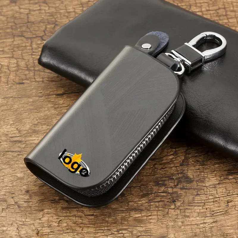 

2019 Car Genuine Leather Key Case Cover Key Wallet Bag Keychain Holder For Hyundai ix35 iX45 iX25 i30 Sonata Keychain Key Bags