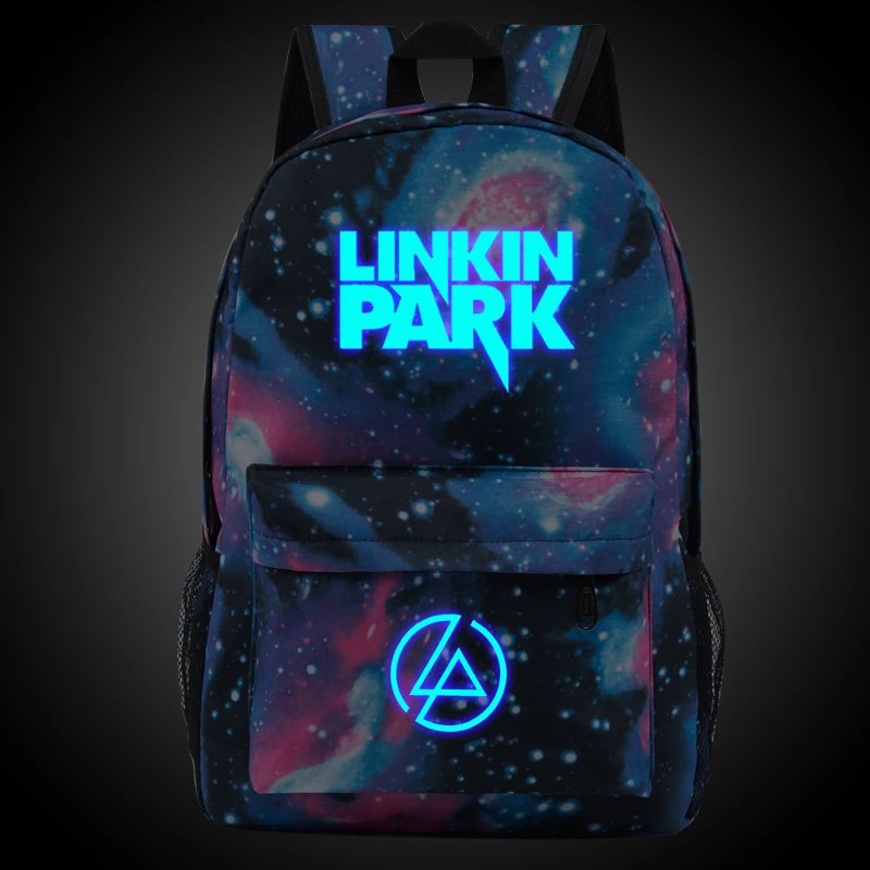 Linkin Park рюкзаки для подростков светящиеся унисекс яркие цвета школьные сумки mochila