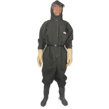 High Quality One-Piece Fishing Waders Overalls Rubber Material Waterproof Loose Siamese Unisex Fishing Waders Zipper with Cap