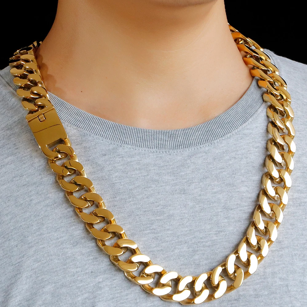 Heavy Mens Necklace Classic Goldtone 
