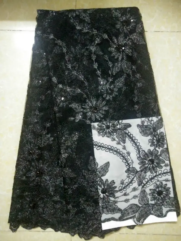 AA1-7 New Design Beautiful Pattern Pure Black Mesh...