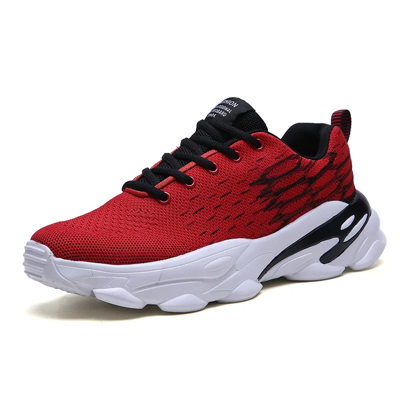 

2019 Spring and Autumn New Flat Bottom Breathable Fly Woven Lightweight Running Outdoor Sports Cross Strap Men's Shoes
