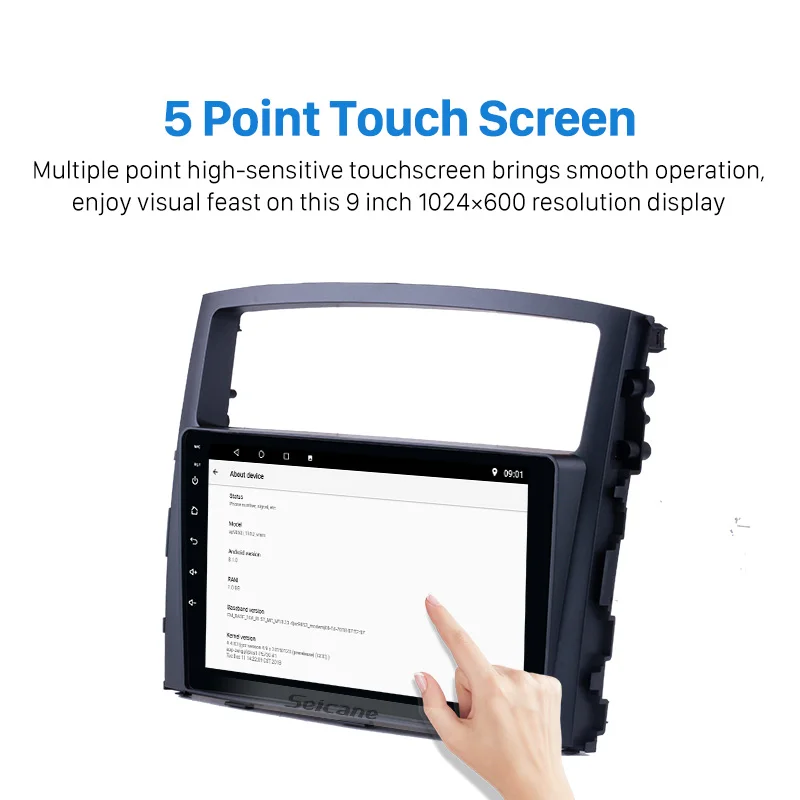 Perfect Seicane 9" HD 1024*600 Android 9.0 for 2006 2007 2008-2013 Mitsubishi Pajero V97/V93 Quad-Core Car Radio GPS Multimedia Player 2