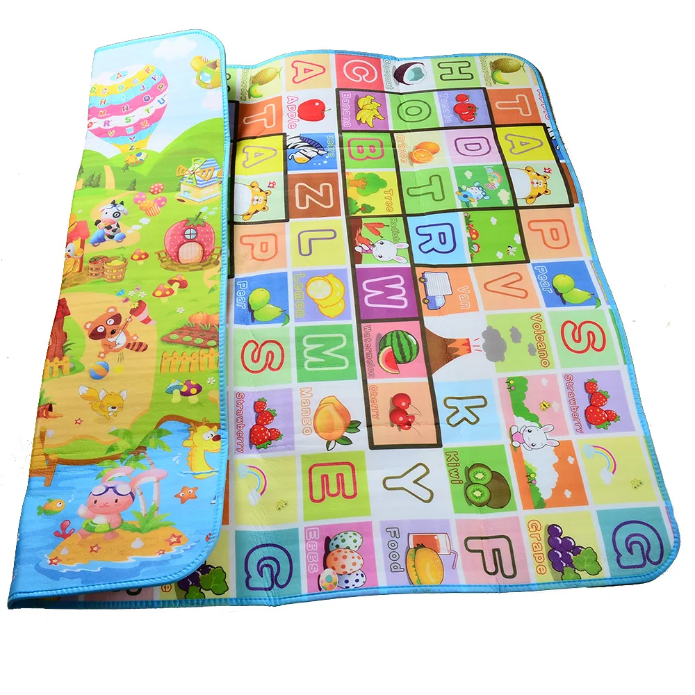 

Thick Double Sides Farm Animals Fruits Alphabets Soft Play Mats for Baby Crawling and Play