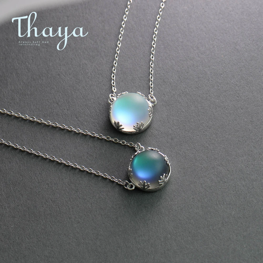 Thaya 55Cm Aurora Pendant Necklace Halo Crystal Gemstone S925 Silver Scale Light For Women Elegant Jewelry Gift huismerk kopen in de aanbieding