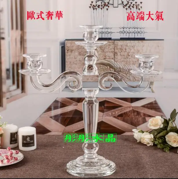 European Cucurbit Head Crystal Candlestick Wedding Candlestick Soft Dress New Home Decorative Candlestick
