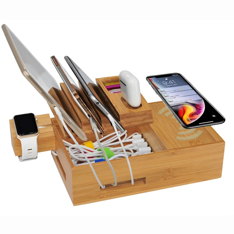 

5USB Multi-Function Wireless Charger dock Station For iPhone XR X For Apple Watch 4 3 Airpods For Samsung S7 S8 S9 Charger dock