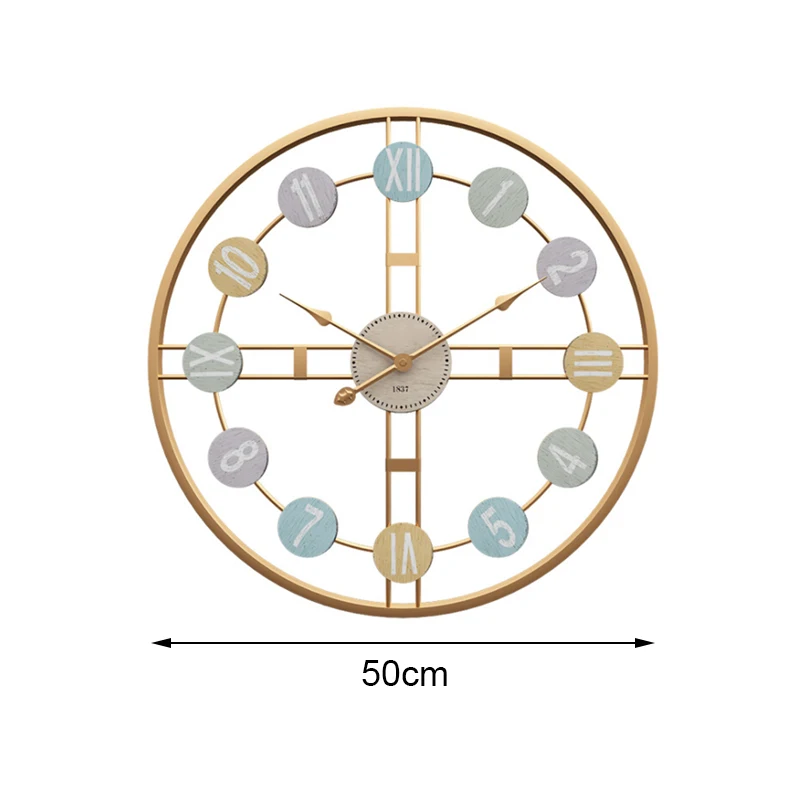 Новые бесшумные настенные часы 3D деревенские декоративные роскошные деревянные ручные негабаритные настенные часы для домашнего декора бара кафе - Цвет: C1
