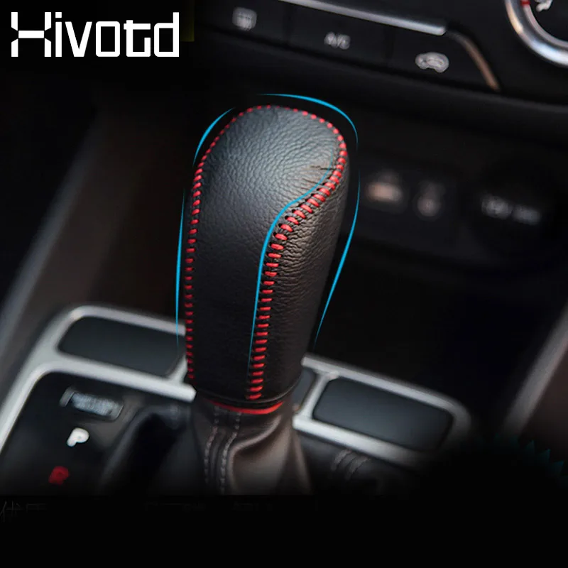 

Hivotd For hyundai creta ix25 2017- 2019 Gear head handbrake cover interior leather Hand-stitched shift knob AT/MT Accessories