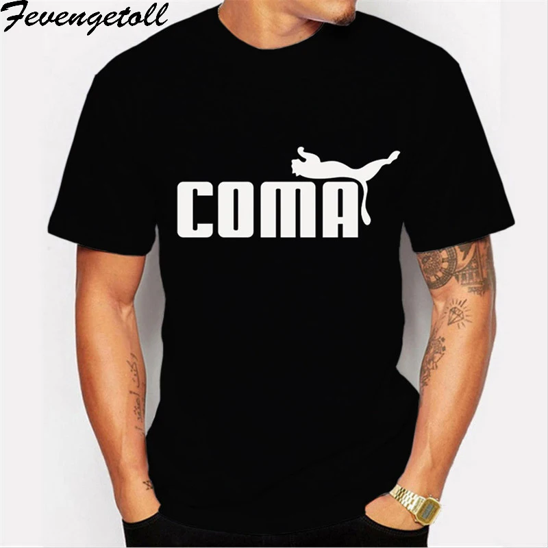 Футболка с принтом COMA, Мужская черная футболка, Мужская модная футболка, повседневная брендовая одежда WQ, 3D футболка