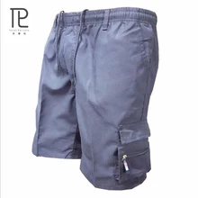 Для мужчин шорты летние плюс Размеры хлопок эластичный пояс свободные шорты-карго для мужчин Повседневное Короткие с карманами штаны C3
