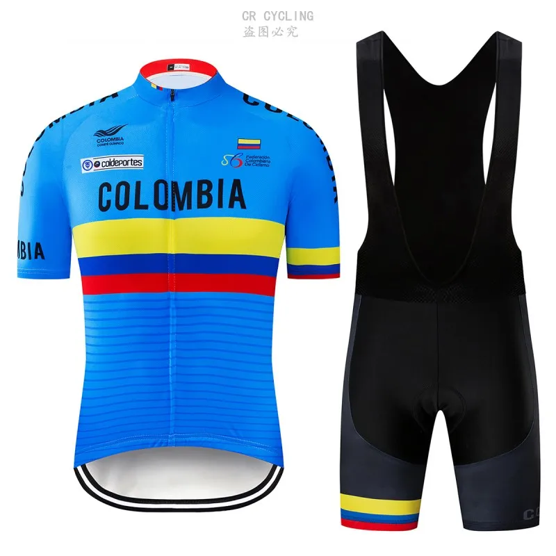 Велоспорт Джерси Набор Колумбии быстросохнущая одежда трикотажный комплект для велоспорта велосипедные шорты Для мужчин ropa ciclismo - Цвет: Set 2