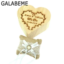 Galabeme традиции, коробка для колец лозы подушка из мешковины обручальное кольцо из коробки персональный подарок Rustic обручальное кольцо шкатулка держатель
