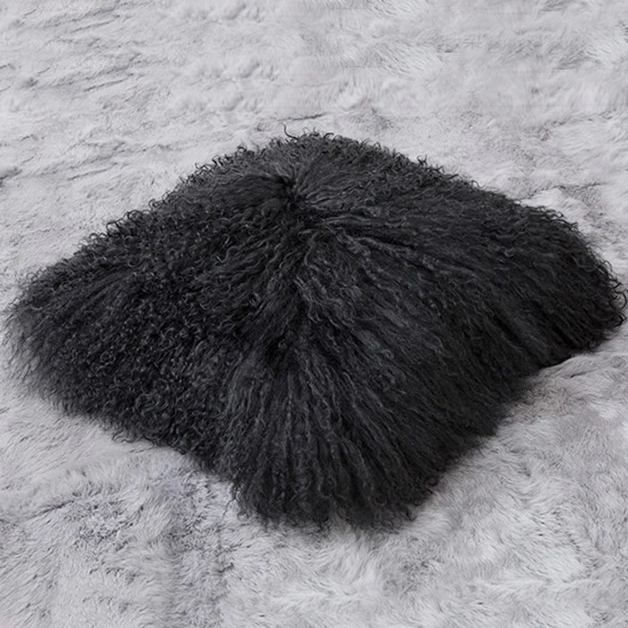 

Free Shipping CX-D-04A 40*40cm Custom Made Mongolia Lamb Fur Cushion Cover Pillowcases~ DROP SHIPPING