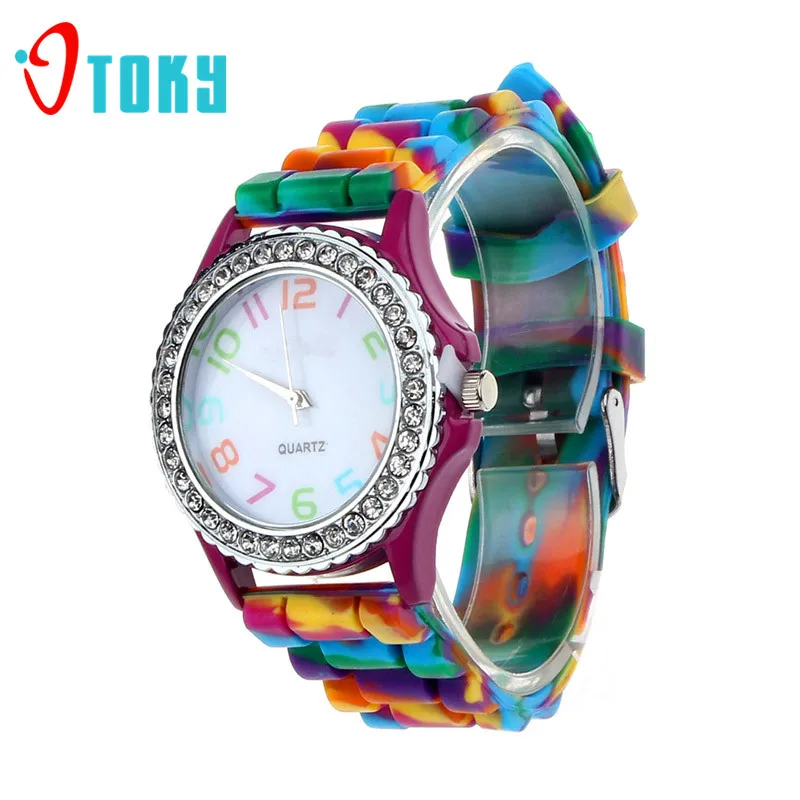

Women Fashion&Casual Silicone Crystal Analog Quartz Wrist Watch Drop Ship часы женские