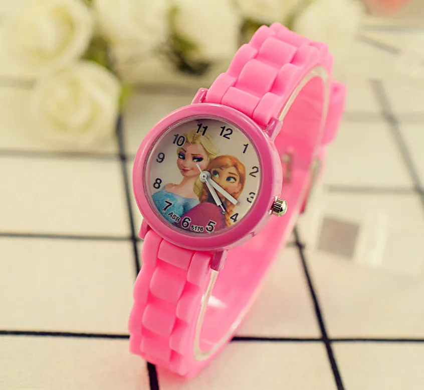 

2019 Frozen digital children's quartz silicone watch with jelly color classic cartoon student wristwatch