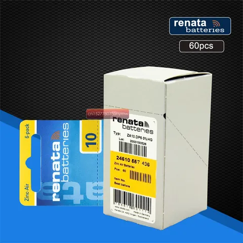 Renata Pack 1.45 v 10 Maratone Tamanho Grande Za10 Pr70 Zinc Air Bateria 60 Pcs –