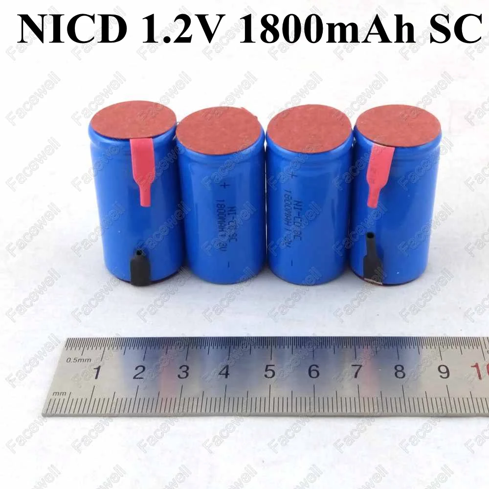 6 шт. бренд SC nicd 1 2 в 1800 мАч Sub C 20A ni cd sc sub c ячейки subc для 7 перезаряжаемые батарея pack