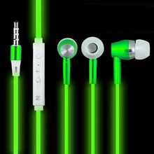 Наушники светящиеся Металлическая Застежка-Молния Светятся В Темноте Светящиеся Наушники-Вкладыши Наушники Видимый Протекающего Свет Наушники Спорт Бег Handsfree Вкладыши навушники