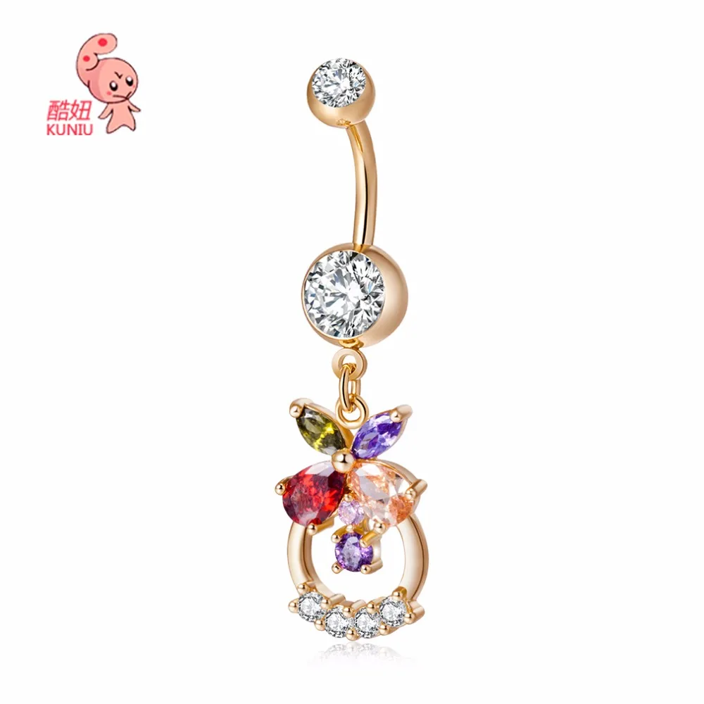Woman's Zircon Stone Bell Button Rings Navel Body Belly Piercing Nombril Jewelry for Women P0202 | Украшения и аксессуары