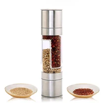 

Pepper Mill Grinder 2 in 1 Stainless Steel Manual Salt Pepper Grinder Seasoning Kitchen Tools Grinding for Cooking Gadget