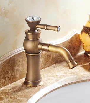 

European minimalist antique basin faucet antique under counter basin faucet retro lift bathroom faucet
