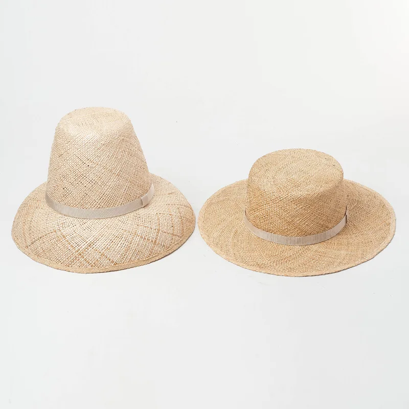 01901-hh7252 Летняя Шляпа Fedora из натуральной травы ручной работы для мужчин и женщин для отдыха Панама шляпа