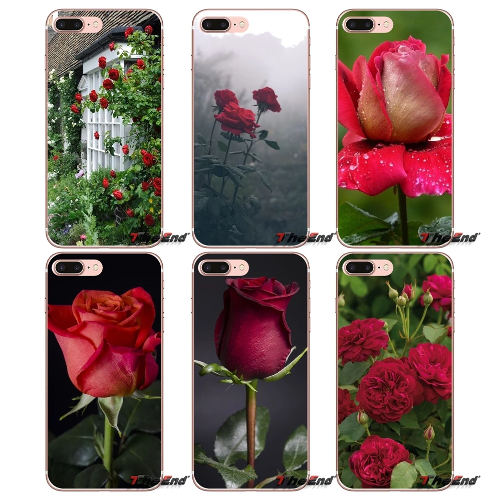 

TPU Cases For Huawei Honor 7X V10 6C V9 6A Play 9 Mate 10 Pro Y7 Y5 P8 P10 Lite Plus GR5 2017 Beautiful Garden Red Roses Flowers
