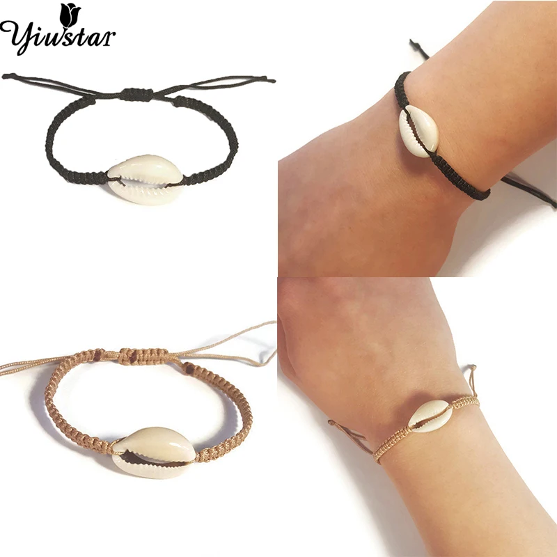 

Yiustar Fashion Boho Beach Jewelry New Natural Sea Shell Choker Bracelets Retro Style Beach Seashell Charm Bracelet Women Gifts