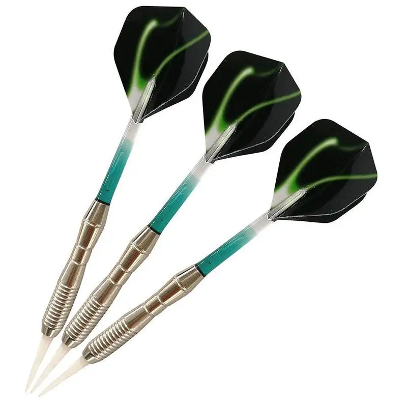 New 3Pcs/set Soft Tip Darts Nickel Plated Electronic Dart Aluminum Alloy Shaft Green Blue Orange Dart Tip Shafts Flights FBY2906 - Цвет: C