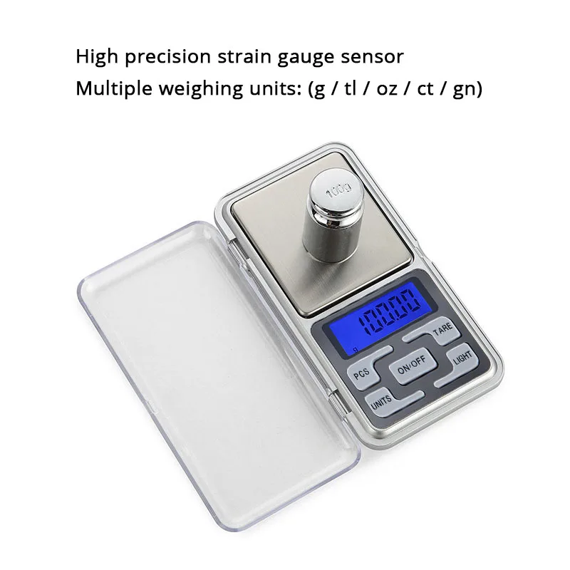 

Mini Digital Scale/Jewelry Scales 100-500g 0.01/0.1g High Accuracy Backlight Electric Pocket For Jewelry Gram Weight For Kitchen
