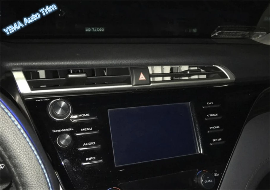 

Lapetus Auto Styling Matte Style Central Air Conditioning AC Outlet Vent Cover Trim 1 Pcs Fit For Toyota Camry 2018 2019 / ABS