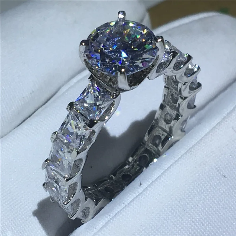 

Vintage Court ring 925 Sterling silver 1ct Sona cz Engagement Wedding Band Rings for women Statement Party Finger Jewelry
