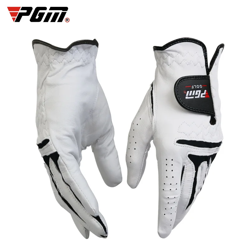 Pgm перчатки для гольфа для правой/левой руки мужские кожаные противоскользящие перчатки для гольфа полностью дышащие износостойкие перчатки D0013