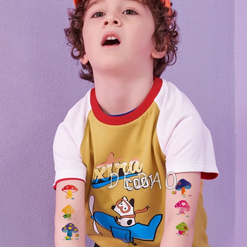 

Waterproof Temporary Tatoo Fake Tattoo Sticker Mushroom Heart Flash Tatto Tatouage Hand Arm Tattoos Stickers For Kids Children
