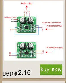 1 шт. Плата усилителя дифференциально-сбалансированная TPA6112 и SGM4812 HIFI Amp Module150Mw 3,3-5 В