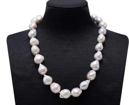 

Wholesale price ^^^ Fashion 11x15mm White Baroque Edison Freshwater Pearl Party Necklace