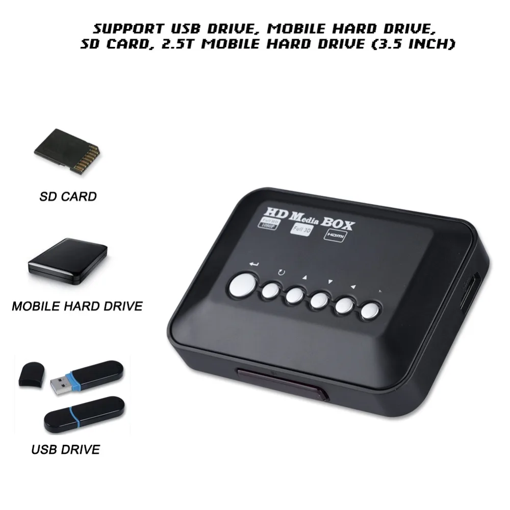 1080 P Full HD HDMI аудио-видео Media Player коробки с ИК-пульта дистанционного Управление 110 В-240 В