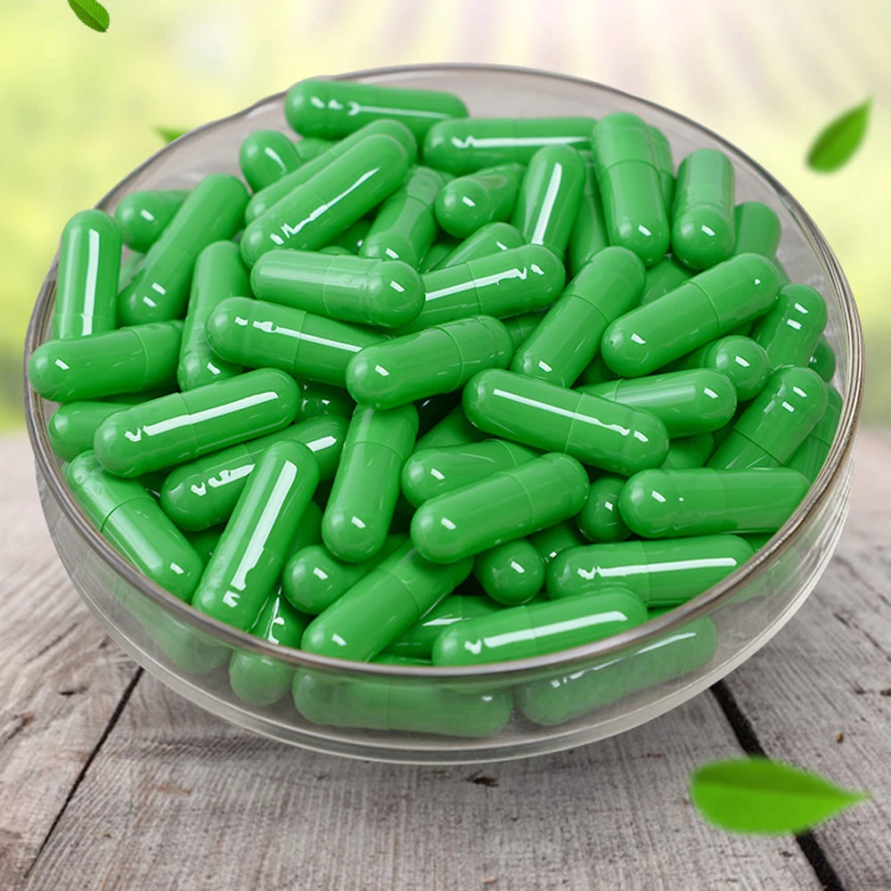 1000pcs/Bag Fruit Green gelatin empty capsules hollow gelatin capsules empty pill capsulemedicine capsule 0# Free shipping